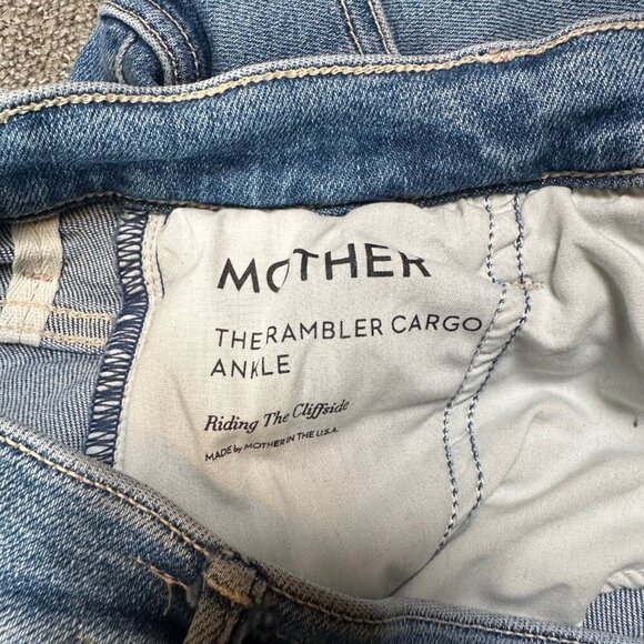 MOTHER Denim Rambler Cargo Ankle Riding the Cliffside Blue Jeans Women's Size 28 - Picture 6 of 8